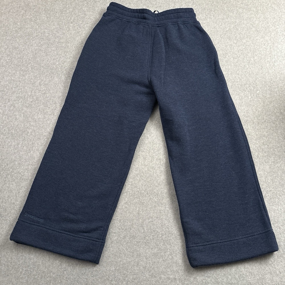 NEW Smartwool Recycled Terry Wide Leg Crop Sweatpants Womens S Dark Denim Blue‎ - Picture 10 of 11